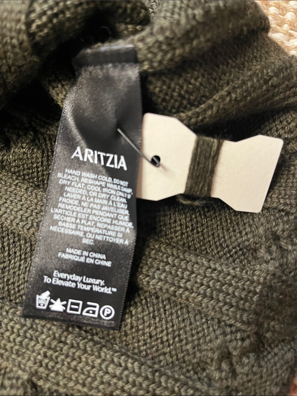 NWT Aritzia Glory Merino Wool Sweater – Dark Olive – Oversized Crewneck – Size M - Picture 7 of 8